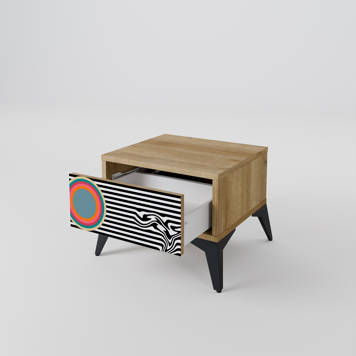 SPECTRA SHOWCASE Nightstand in Oak Effect