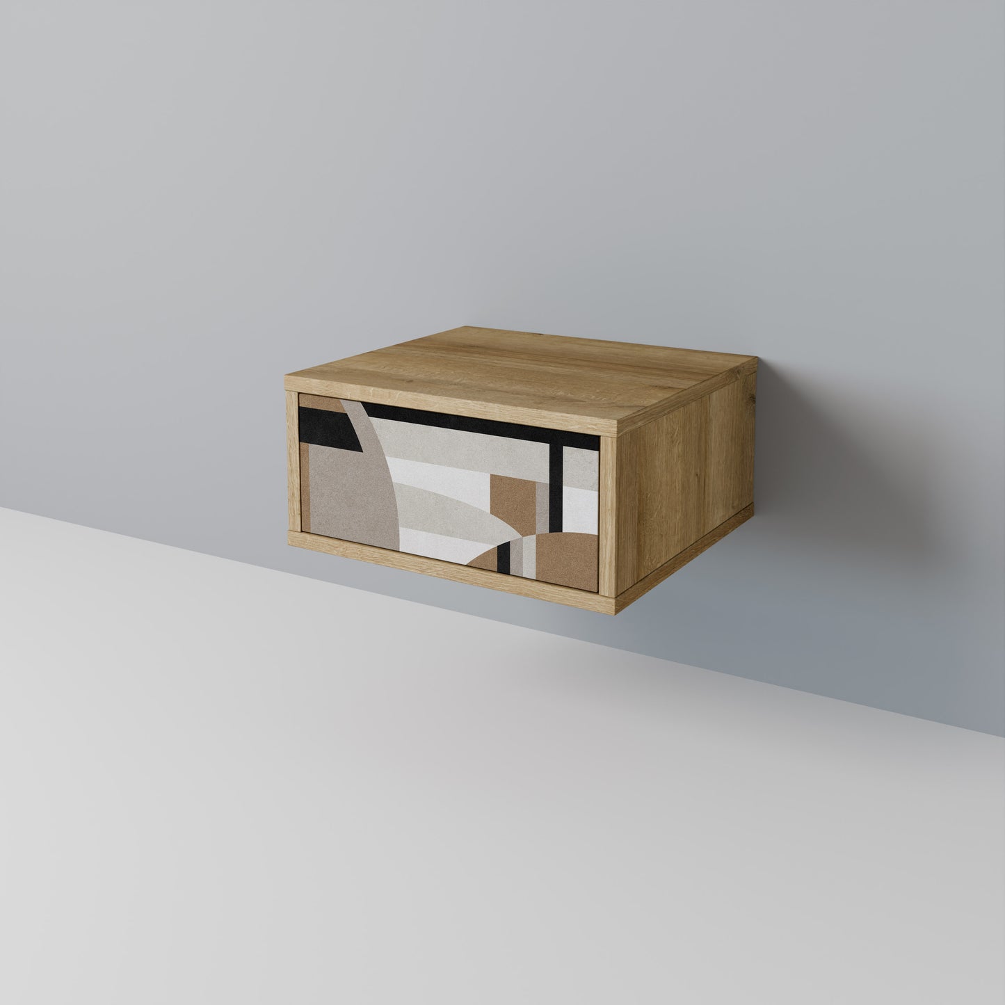 DELICATE MEMENTO Nightstand in Oak Effect