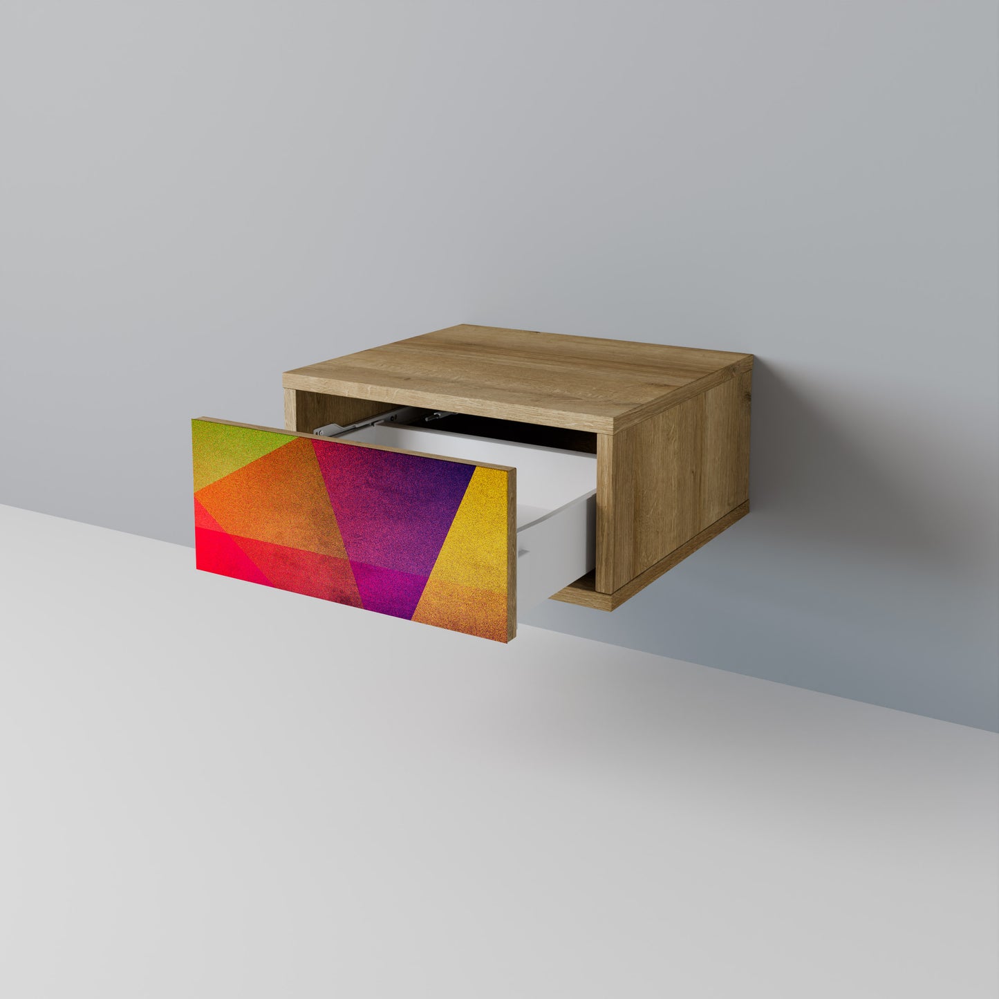 VIVID GEOMETRY Nattduksbord i ekeffekt