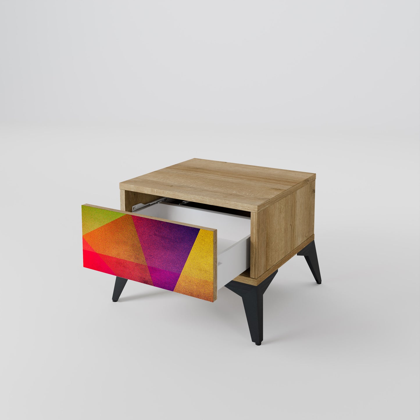 VIVID GEOMETRY Nattduksbord i ekeffekt