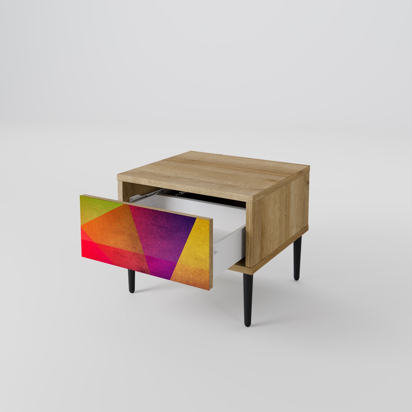 VIVID GEOMETRY Nattduksbord i ekeffekt