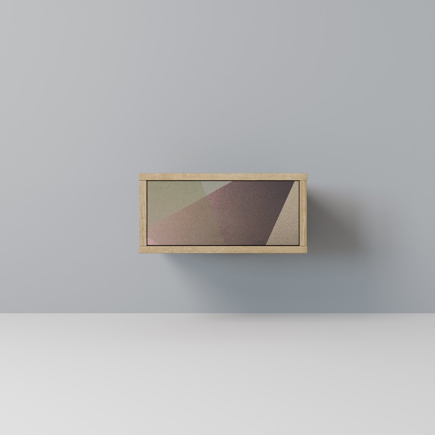 BEIGE GEOMETRY Nattduksbord i ekeffekt