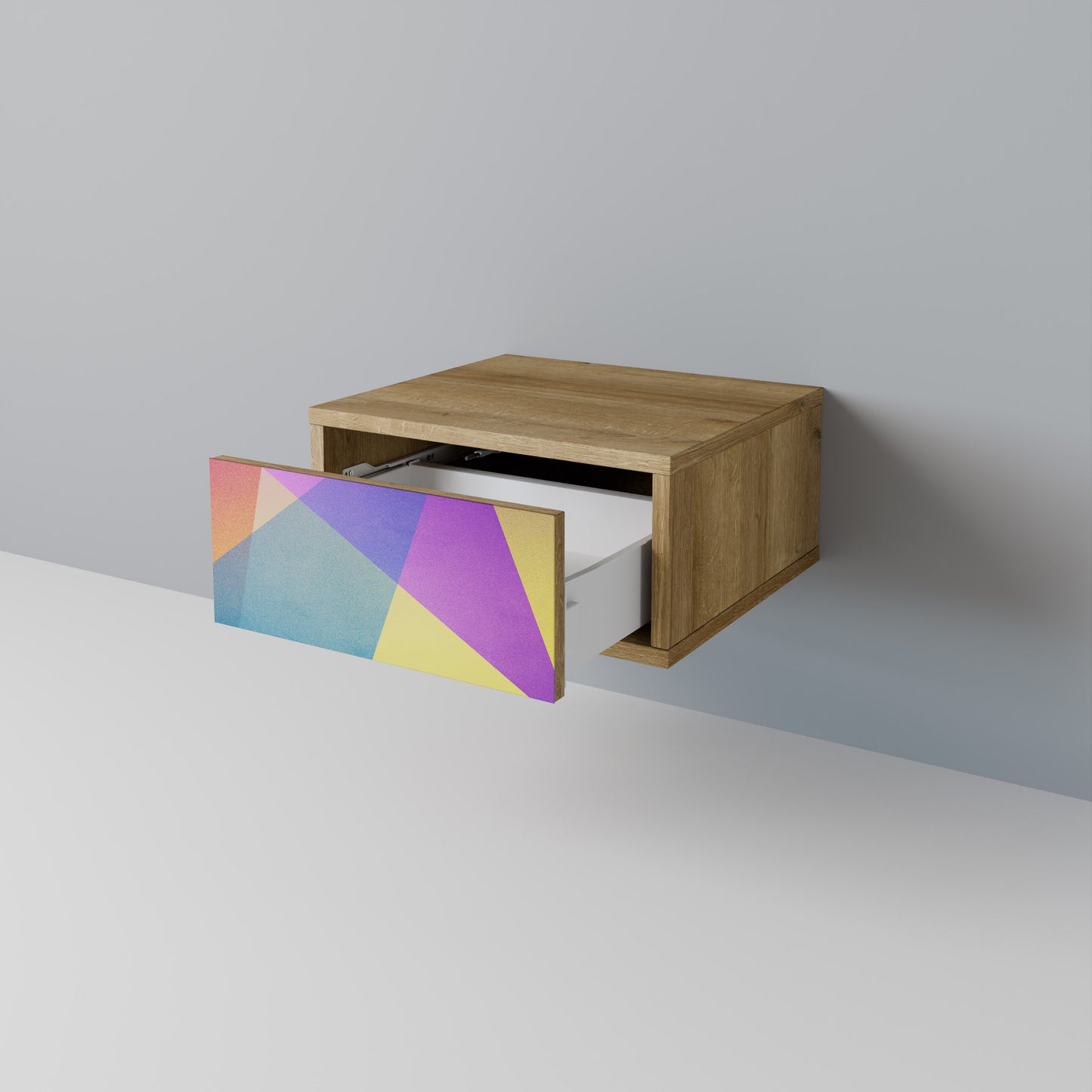 LJUS GEOMETRY Nattduksbord i ekeffekt