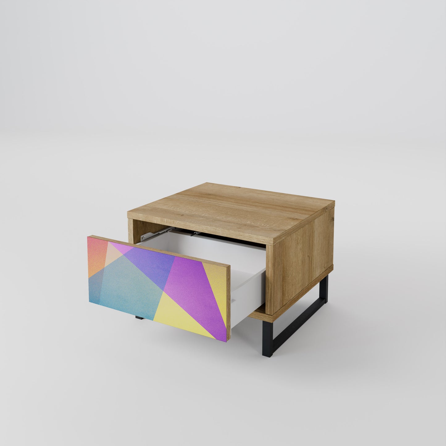 LJUS GEOMETRY Nattduksbord i ekeffekt