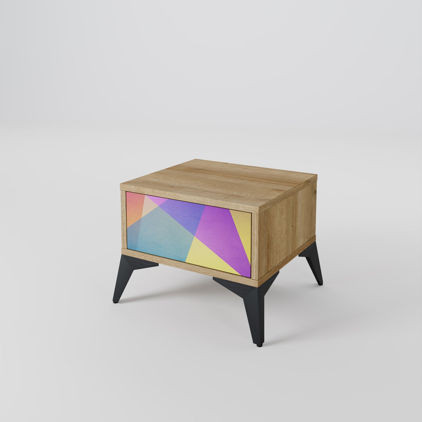 LJUS GEOMETRY Nattduksbord i ekeffekt