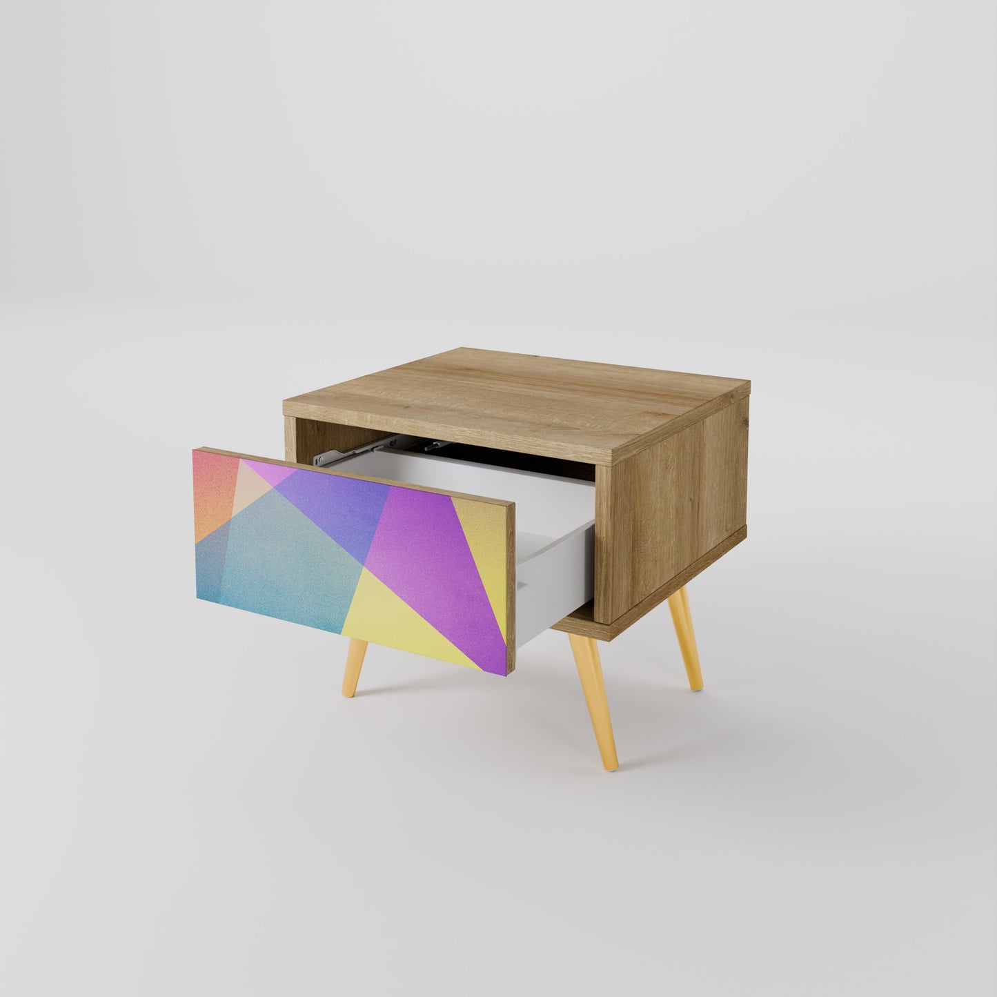 LJUS GEOMETRY Nattduksbord i ekeffekt