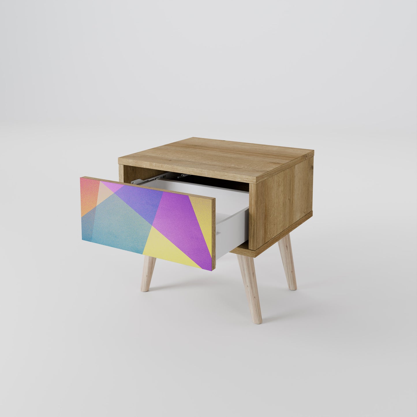 LJUS GEOMETRY Nattduksbord i ekeffekt