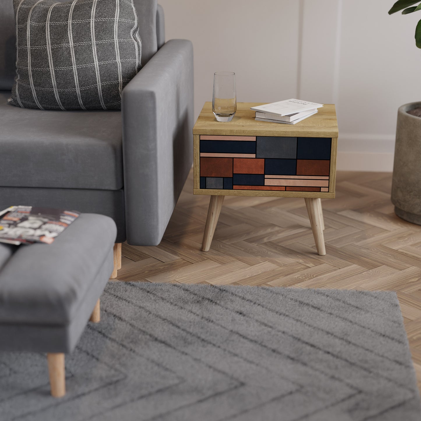 INTREPID FORMATION Nightstand in Oak Effect