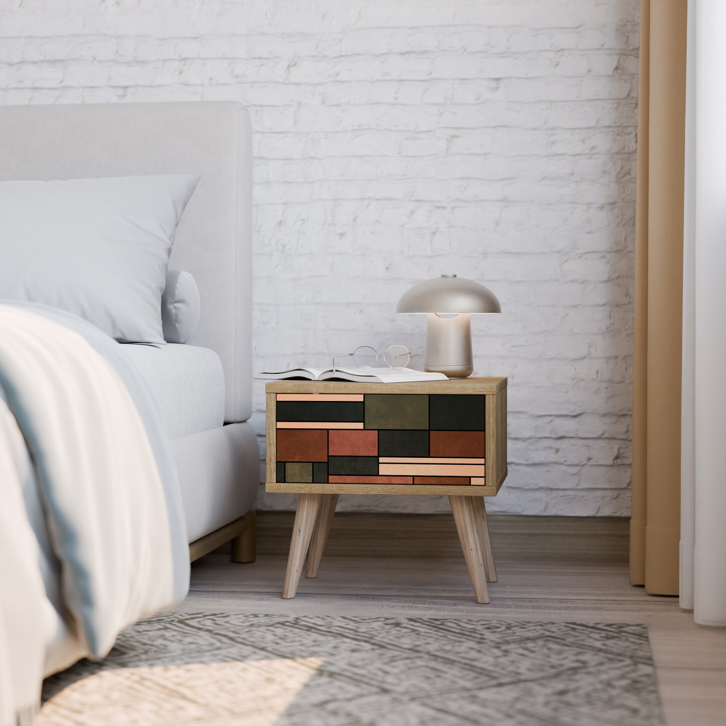 FIGURES OF NATURE Nightstand in Oak Effect