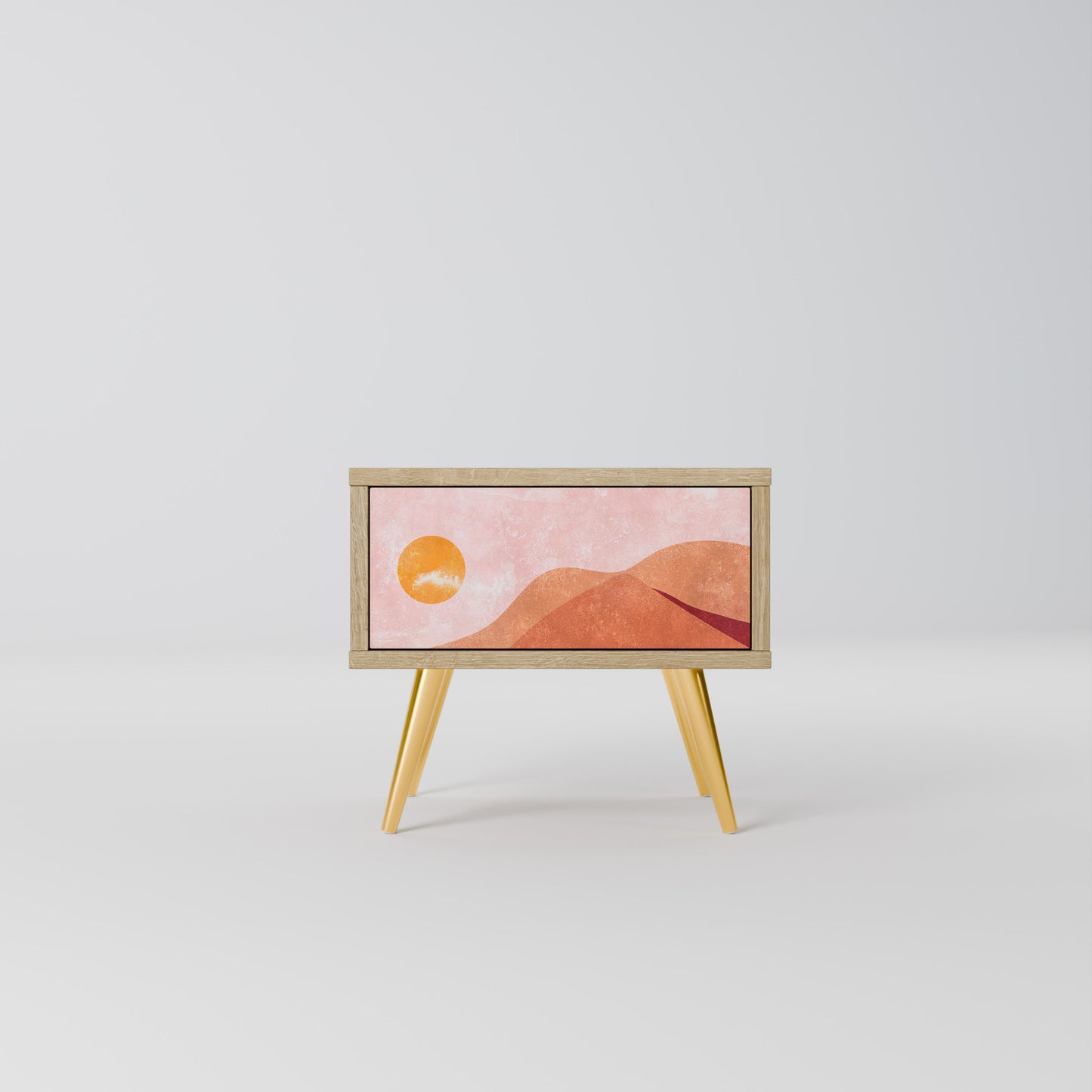 LUMINOUS SUNLIGHT Nightstand in Oak Effect