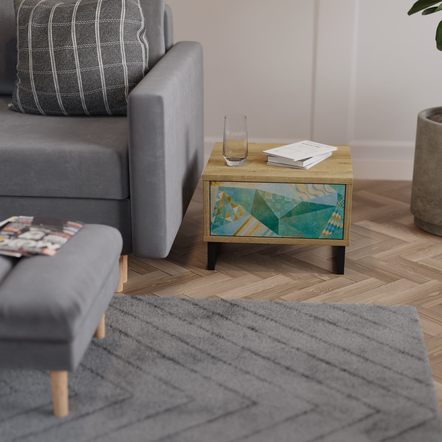 SPECTRUM SPLENDOR Nattduksbord i ekeffekt
