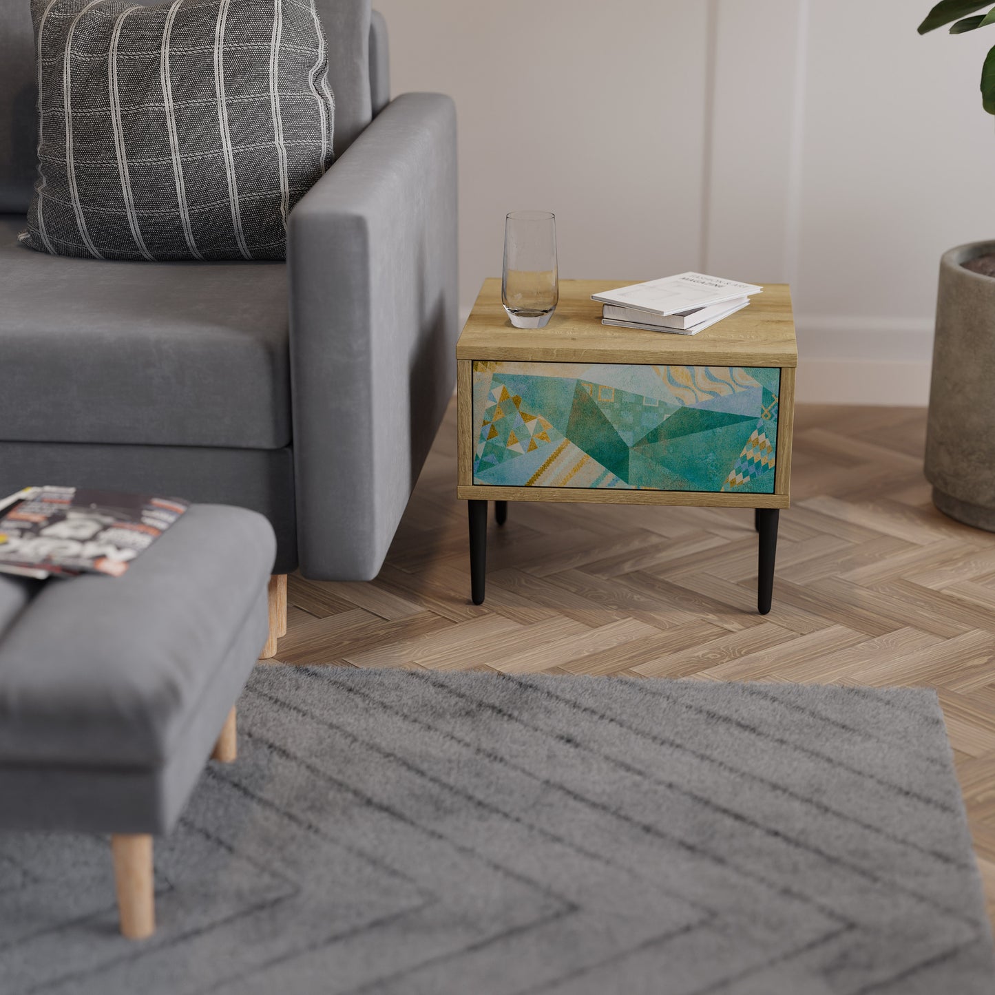 SPECTRUM SPLENDOR Nattduksbord i ekeffekt