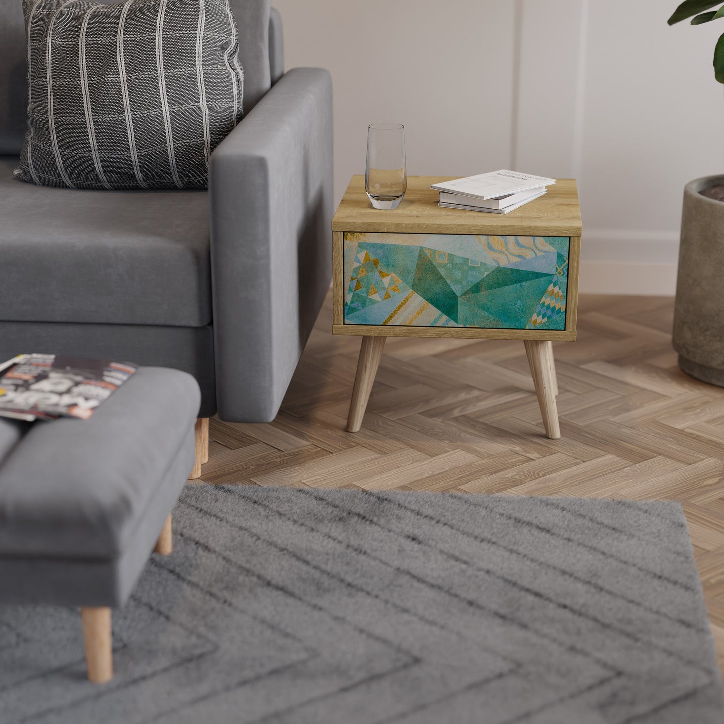 SPECTRUM SPLENDOR Nattduksbord i ekeffekt