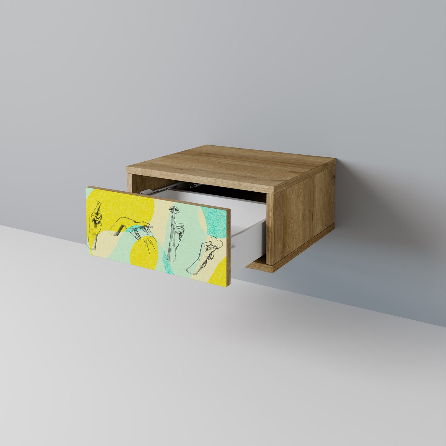 KROPPSSPRÅK Nattduksbord i Oak Effect