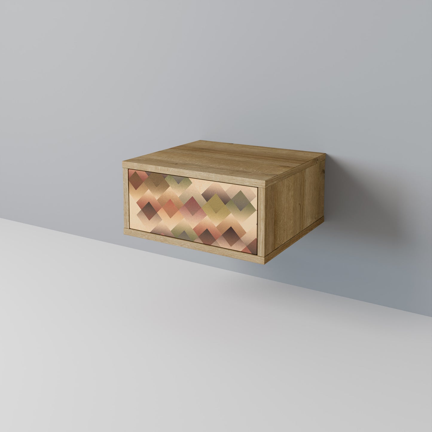 GEOMETRIC FUSION Nightstand in Oak Effect