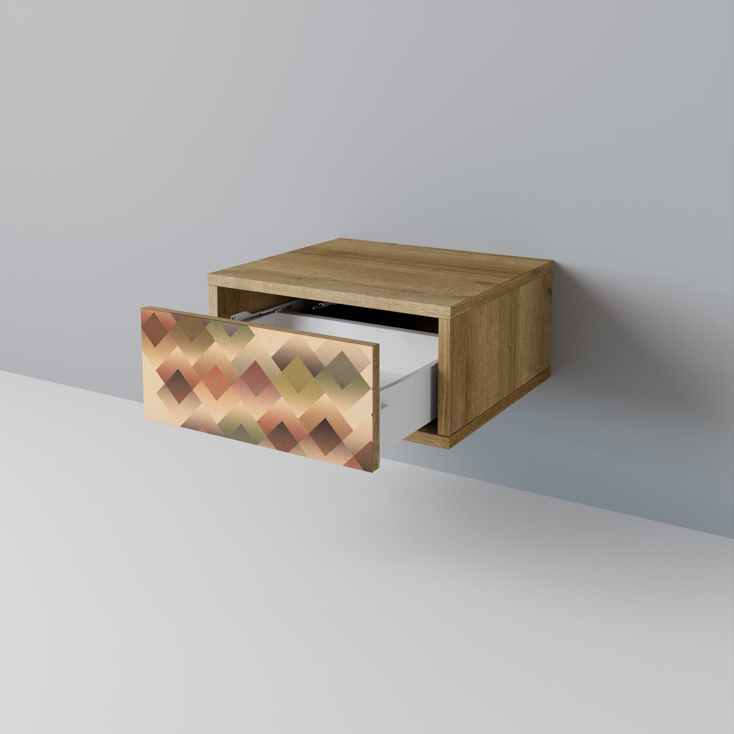 GEOMETRIC FUSION Nightstand in Oak Effect
