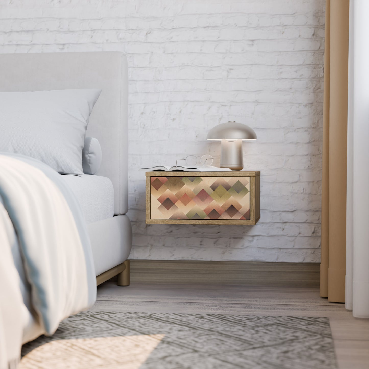 GEOMETRIC FUSION Nightstand in Oak Effect