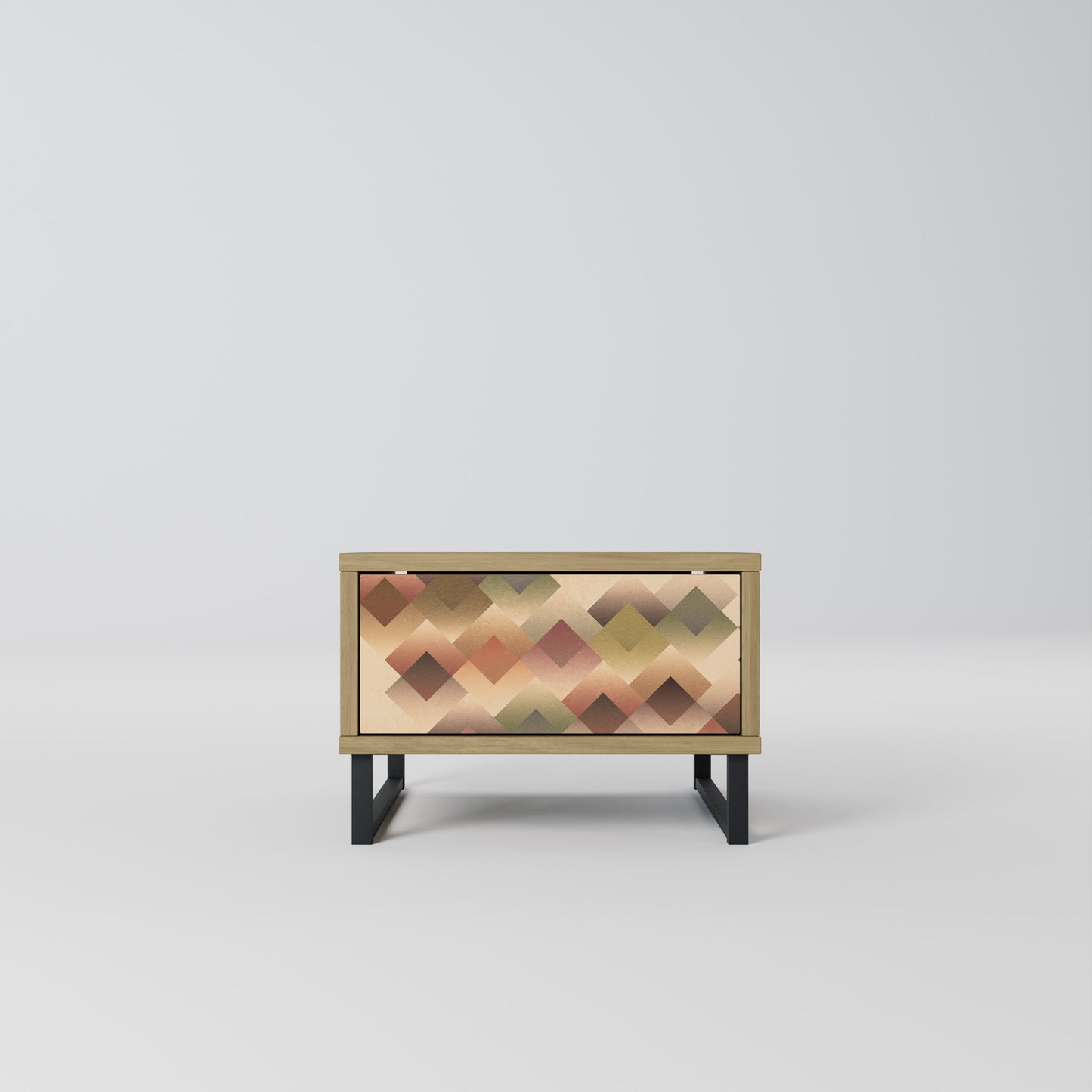 GEOMETRIC FUSION Nightstand in Oak Effect