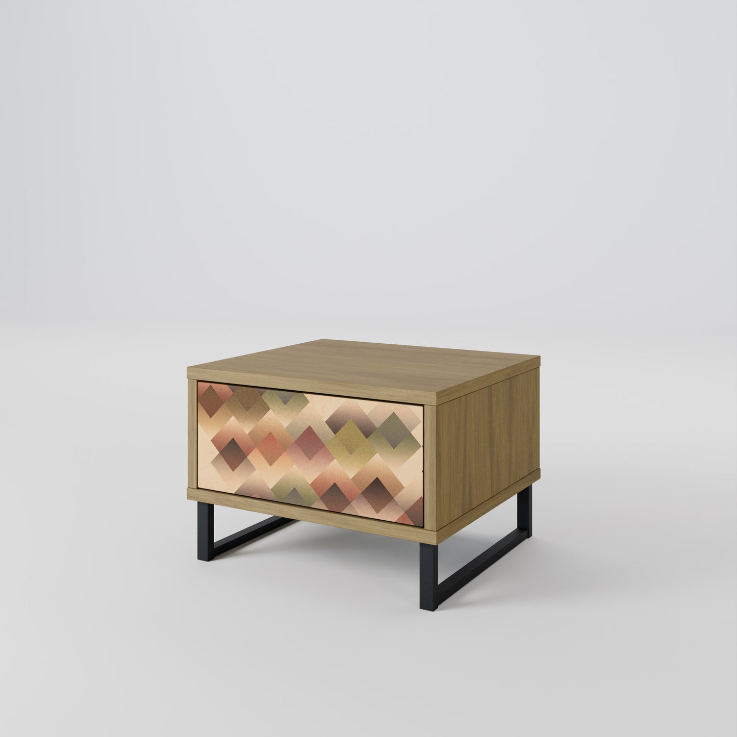 GEOMETRIC FUSION Nightstand in Oak Effect