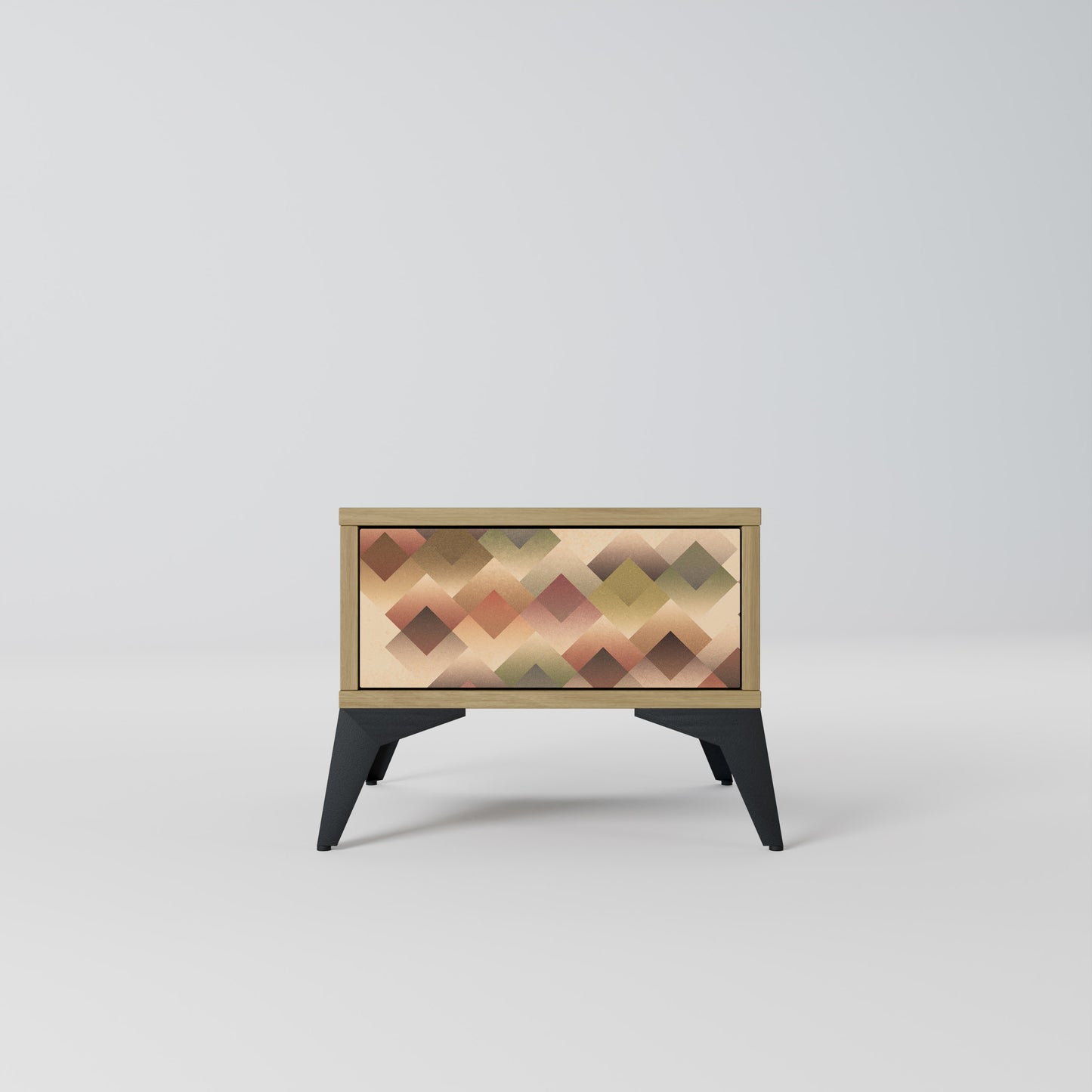 GEOMETRIC FUSION Nightstand in Oak Effect