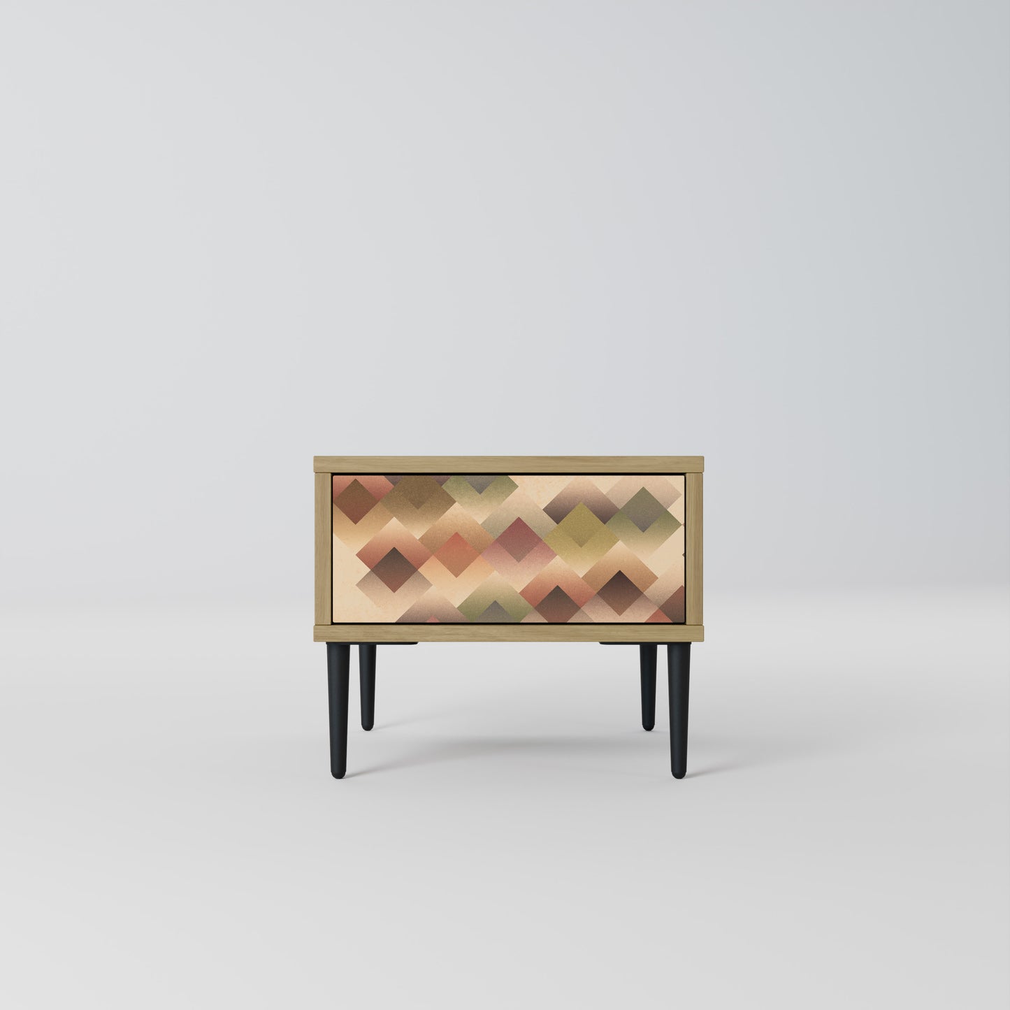 GEOMETRIC FUSION Nightstand in Oak Effect