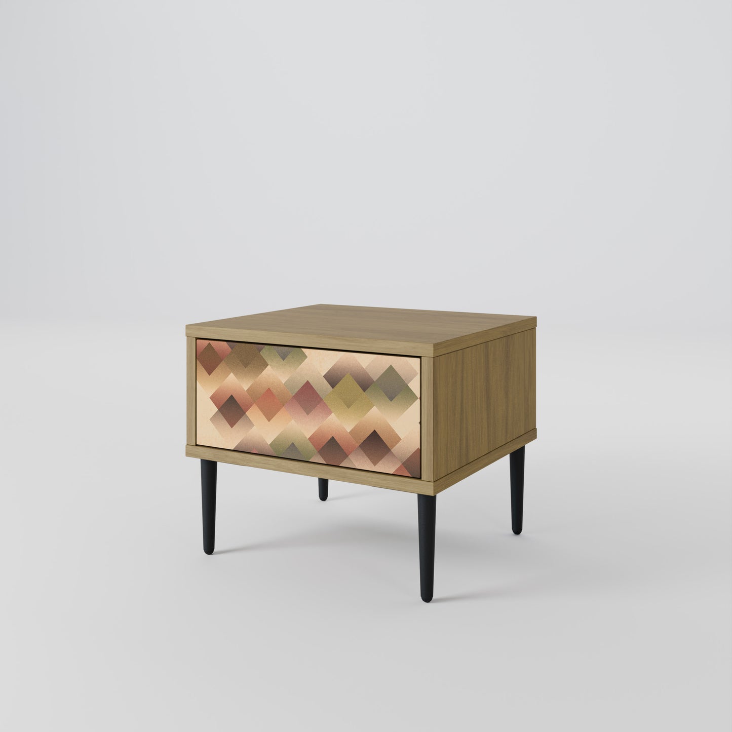 GEOMETRIC FUSION Nightstand in Oak Effect
