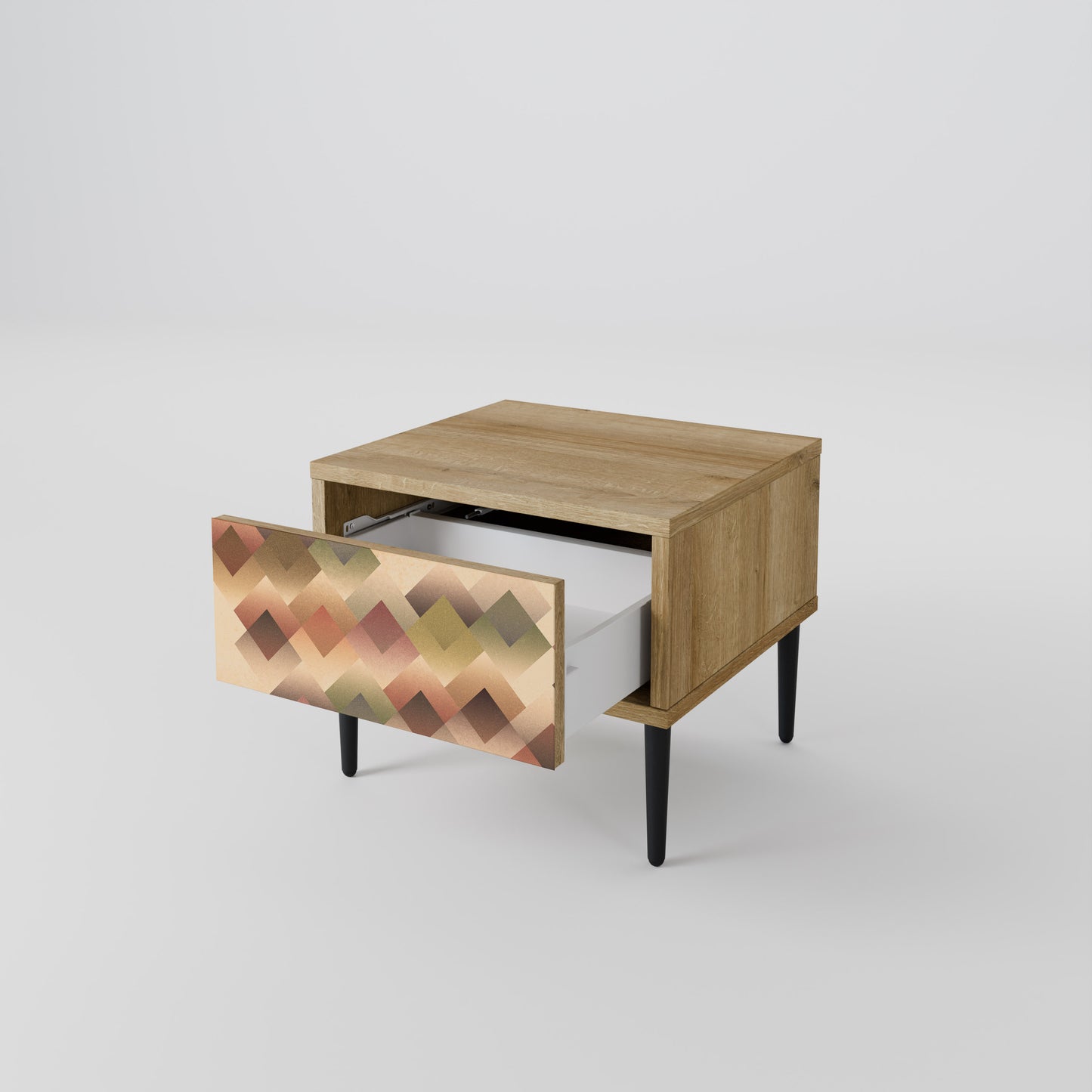 GEOMETRIC FUSION Nightstand in Oak Effect