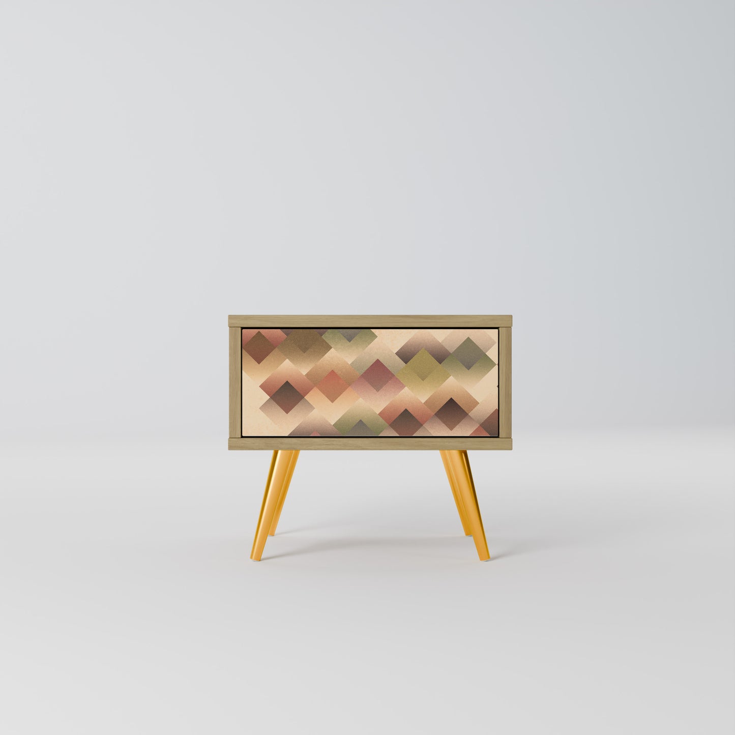 GEOMETRIC FUSION Nightstand in Oak Effect