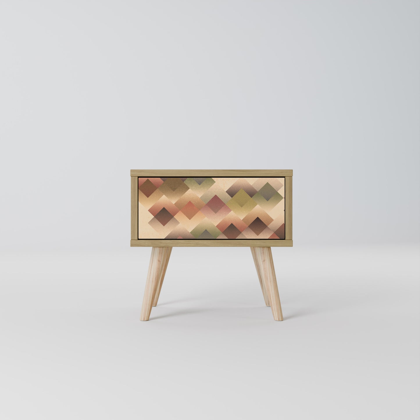 GEOMETRIC FUSION Nightstand in Oak Effect