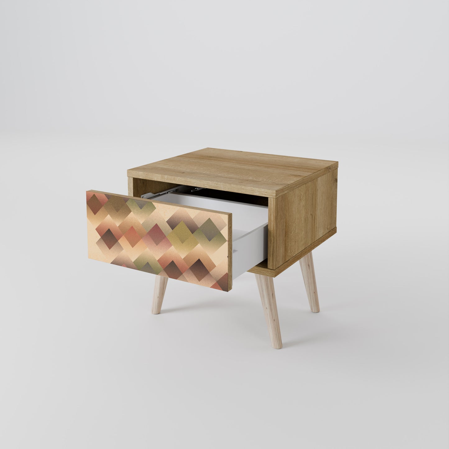 GEOMETRIC FUSION Nightstand in Oak Effect