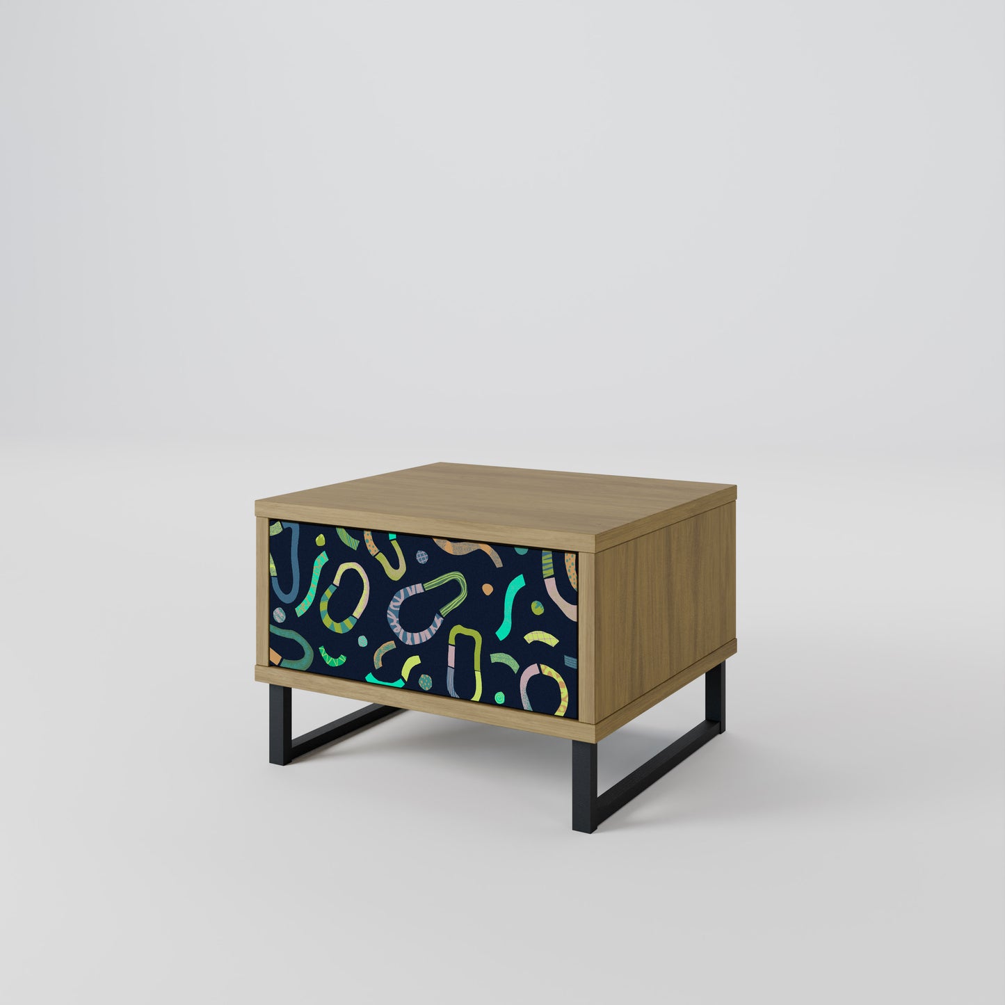CONTRAST DANCE Nightstand in Oak Effect