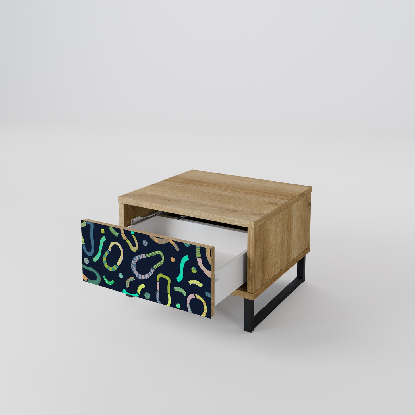 CONTRAST DANCE Nightstand in Oak Effect