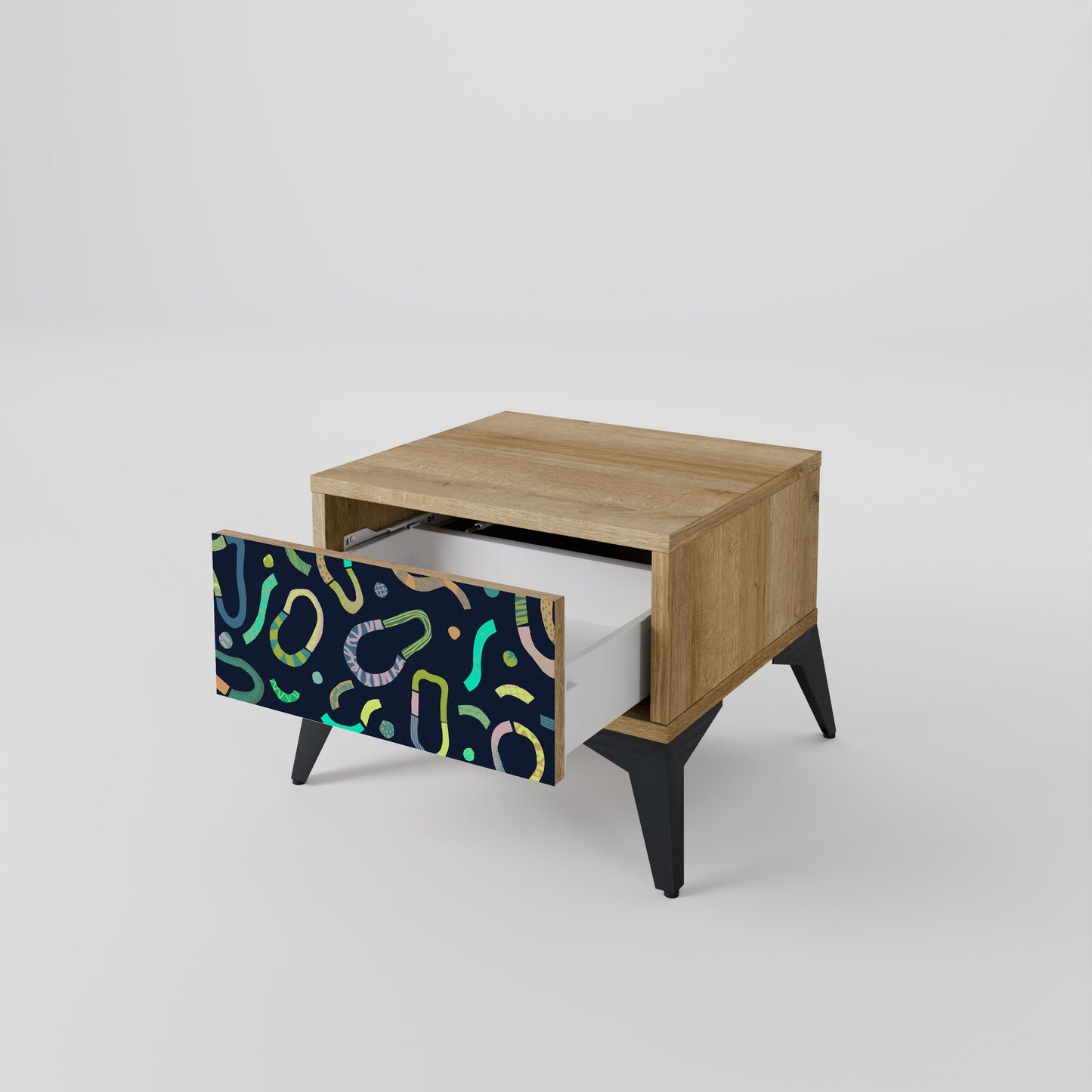 CONTRAST DANCE Nightstand in Oak Effect
