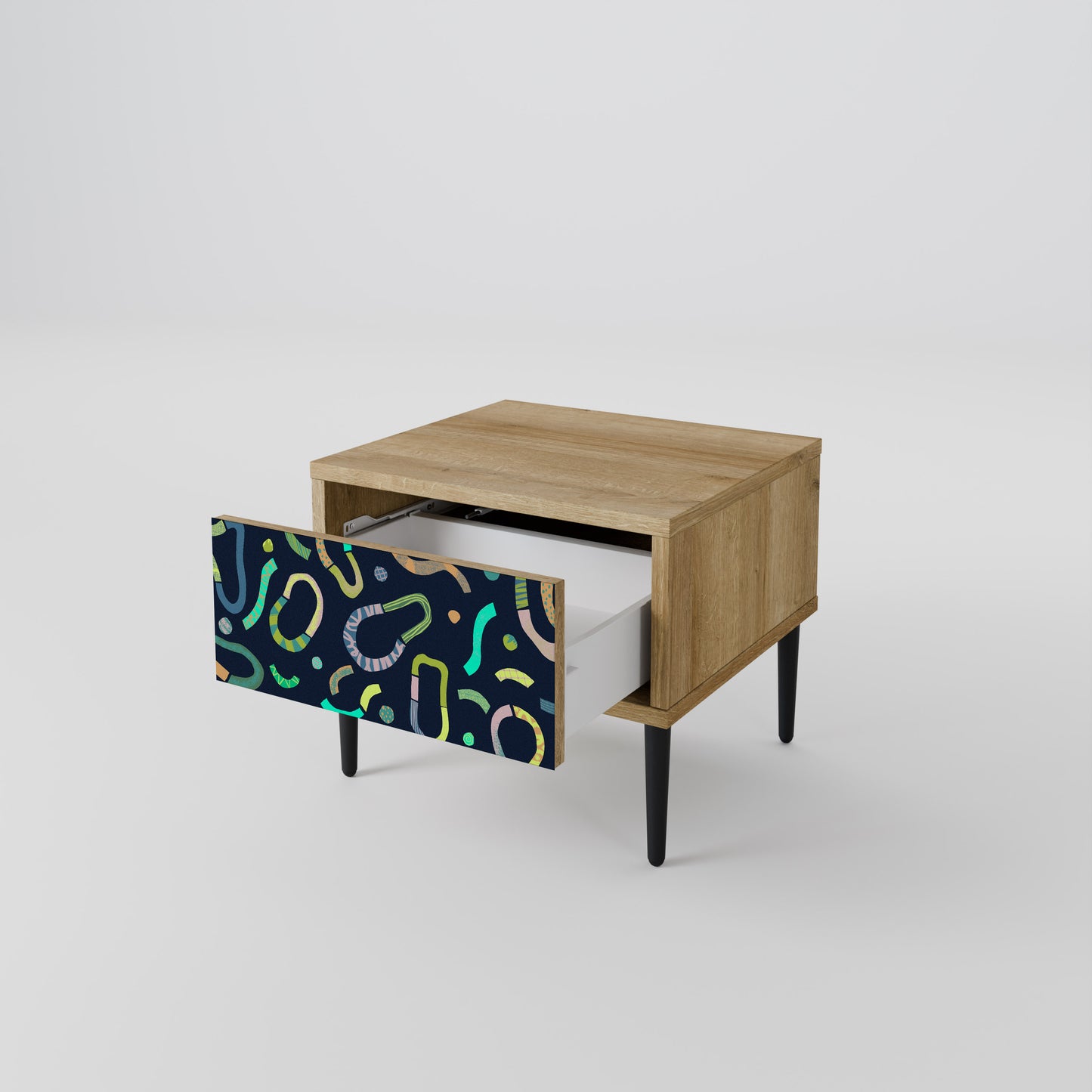 CONTRAST DANCE Nightstand in Oak Effect