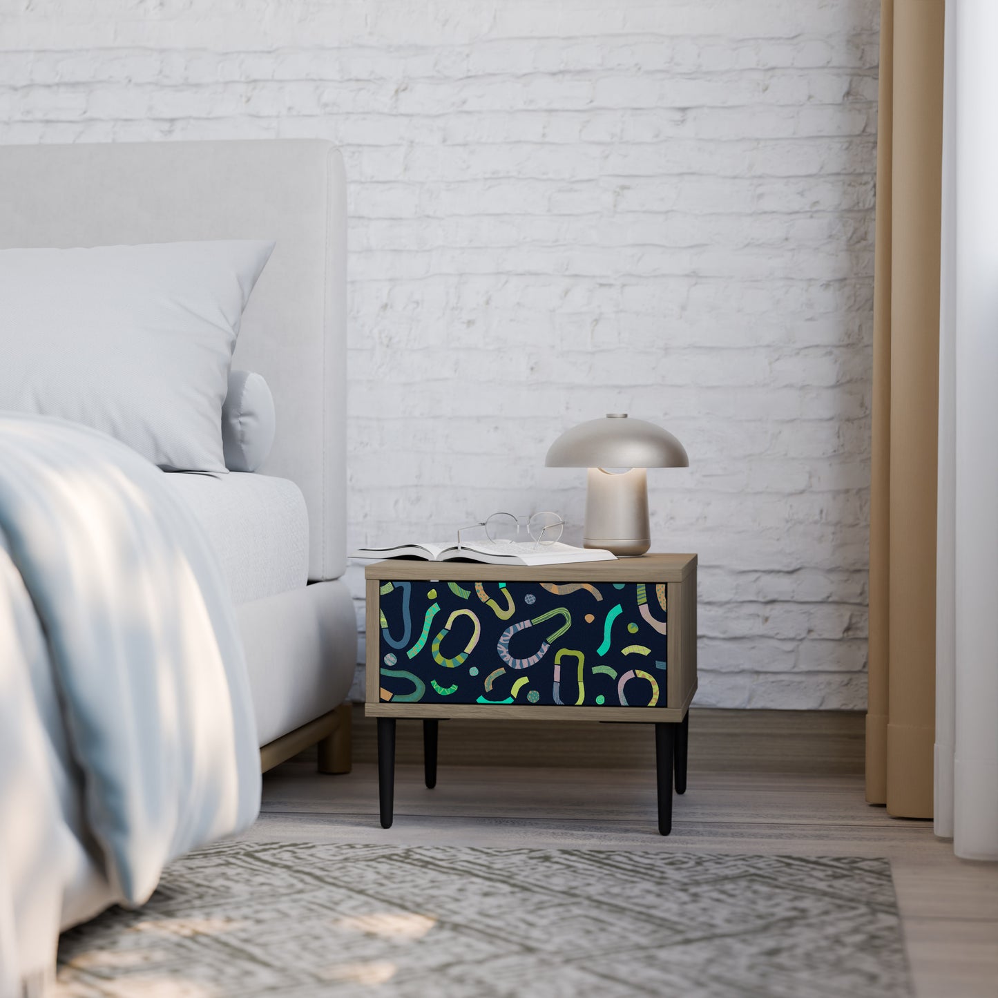 CONTRAST DANCE Nightstand in Oak Effect