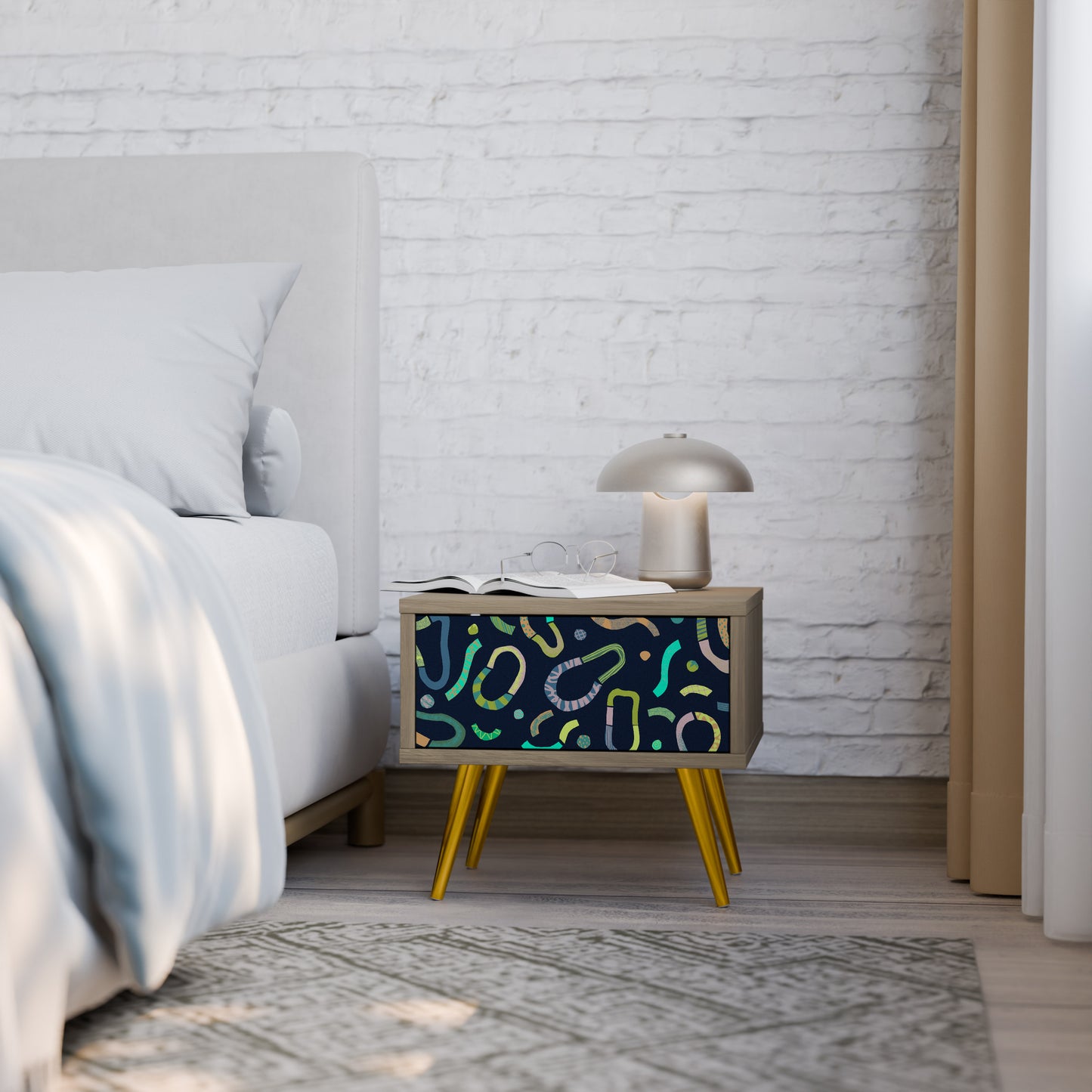 CONTRAST DANCE Nightstand in Oak Effect