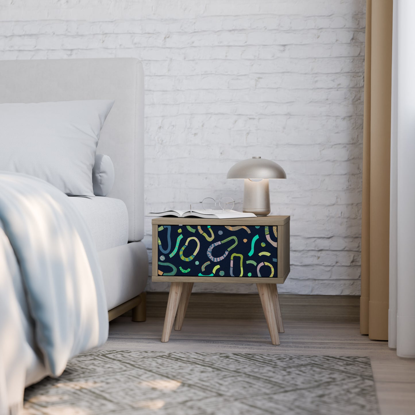 CONTRAST DANCE Nightstand in Oak Effect