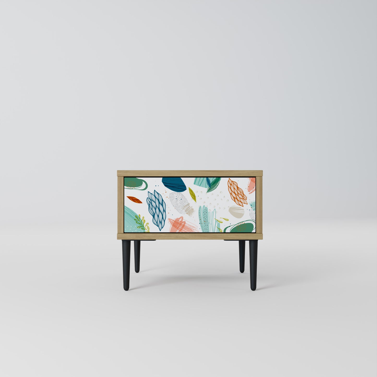BOTANICAL HURRICANE Nightstand in Oak Effect