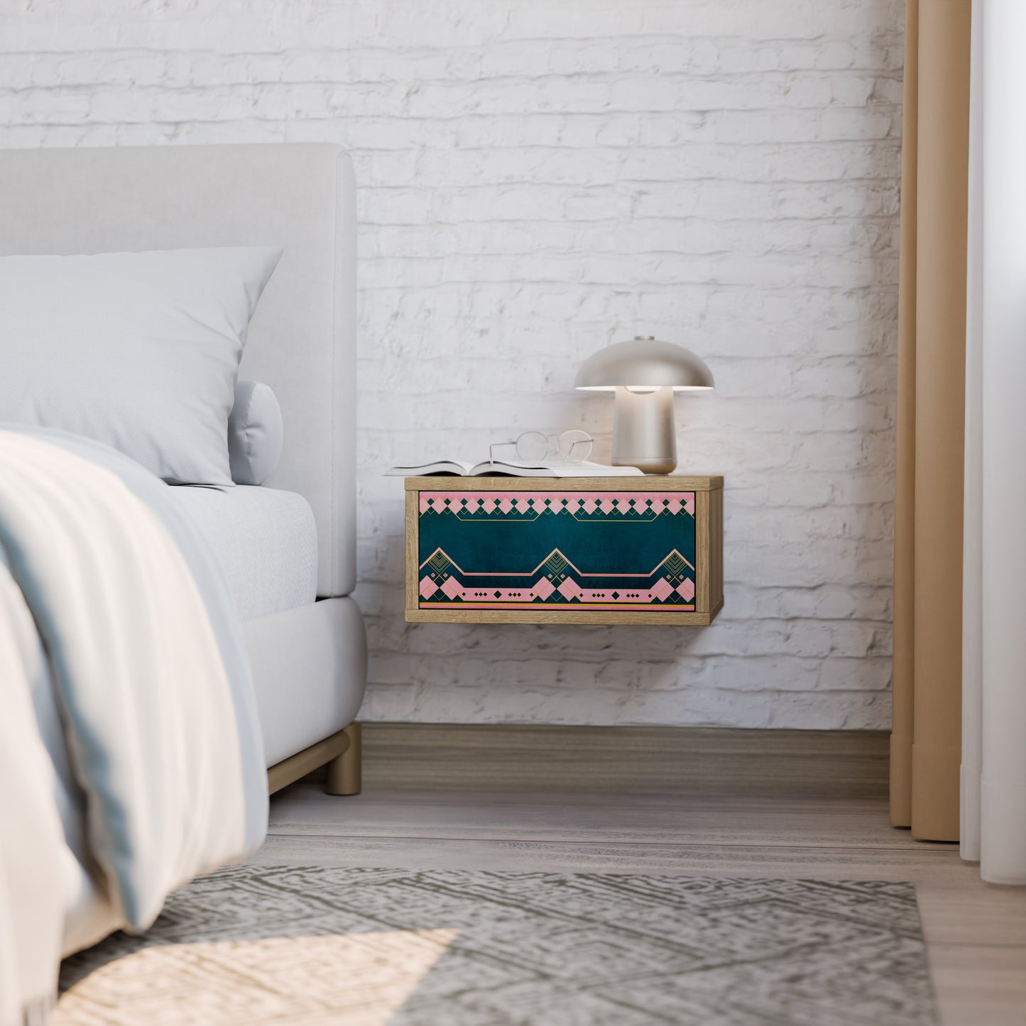 ROYAL COMPOSITION Nightstand in Oak Effect