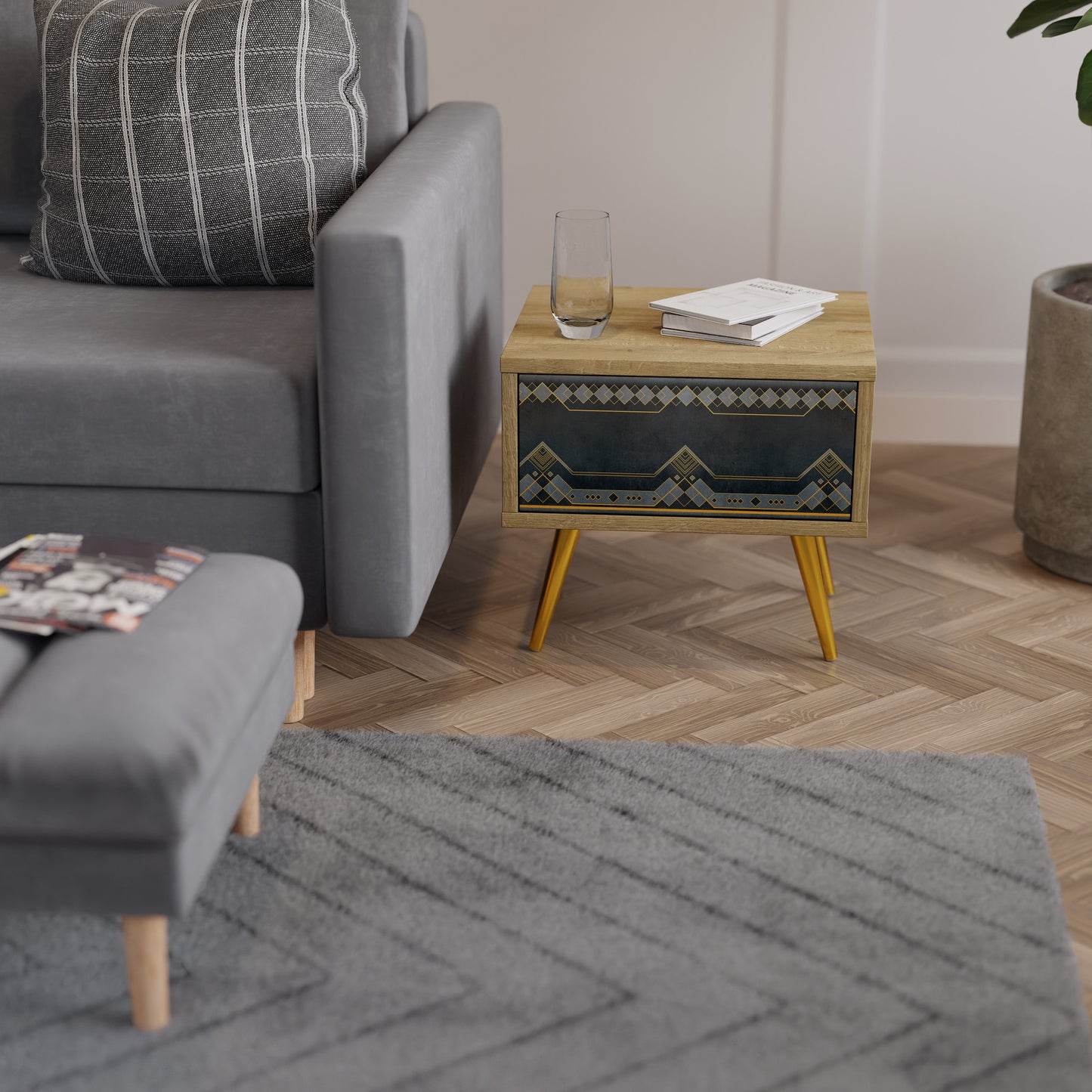 ROYAL ORDINARINESS Nightstand in Oak Effect
