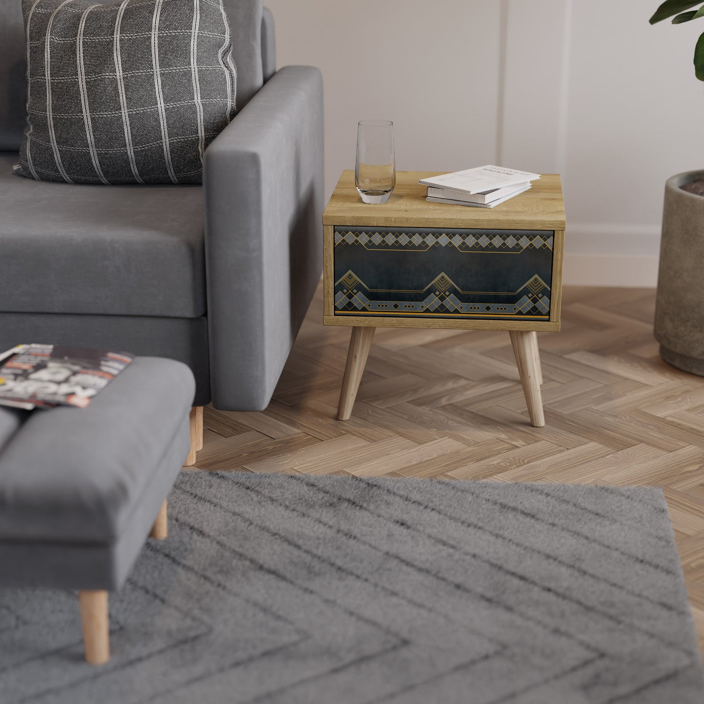ROYAL ORDINARINESS Nightstand in Oak Effect