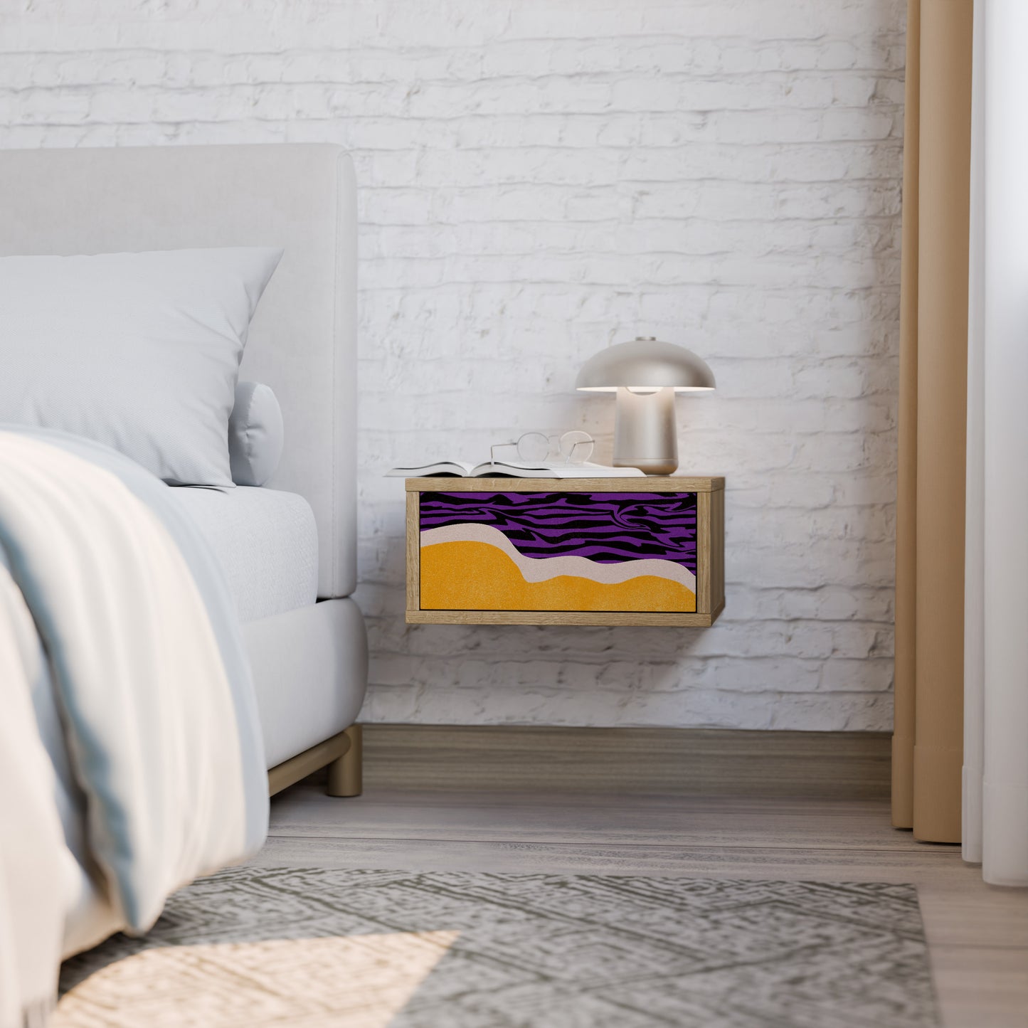 INDEPENDENT BORDER Nightstand in Oak Effect