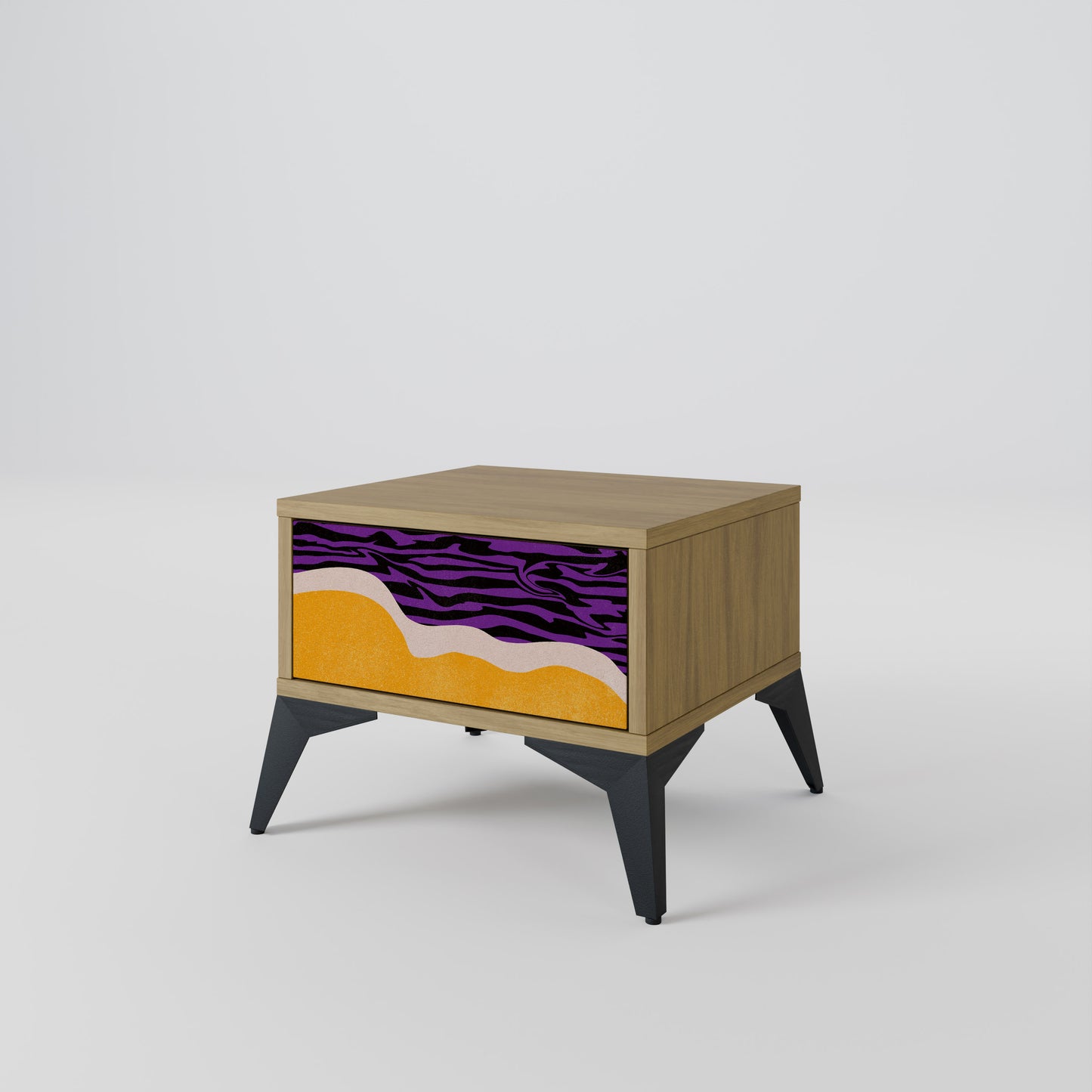 INDEPENDENT BORDER Nightstand in Oak Effect