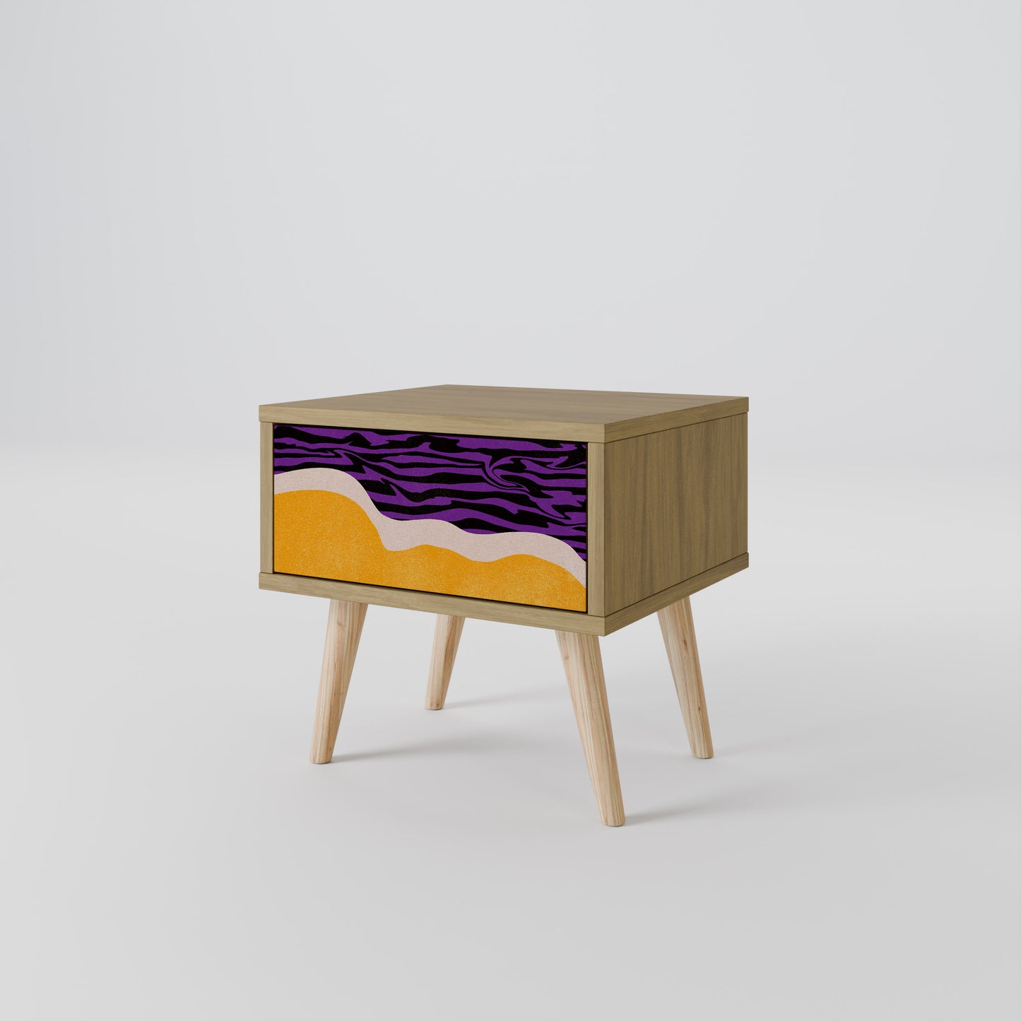 INDEPENDENT BORDER Nightstand in Oak Effect