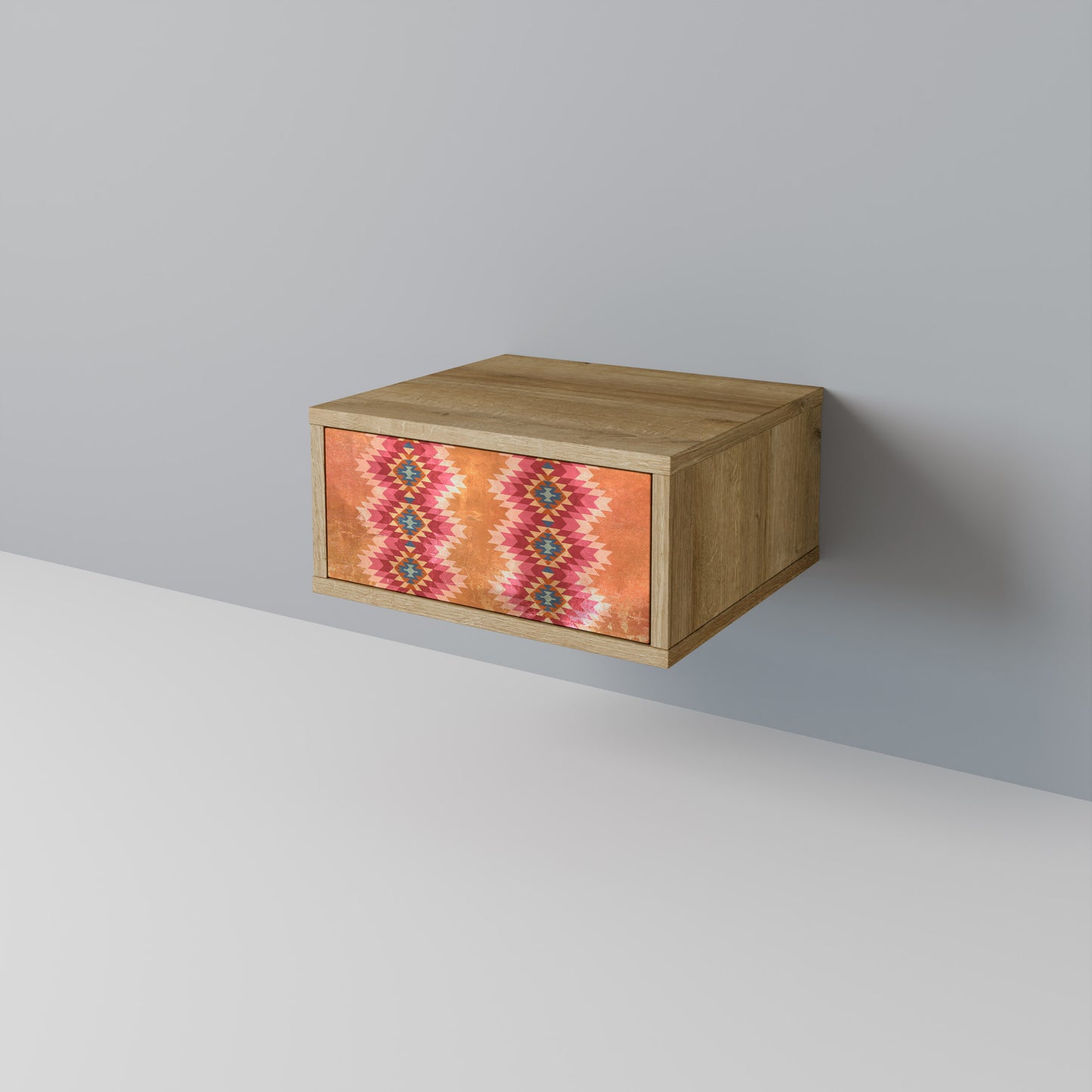 INDIAN FOLK Nightstand in Oak Effect