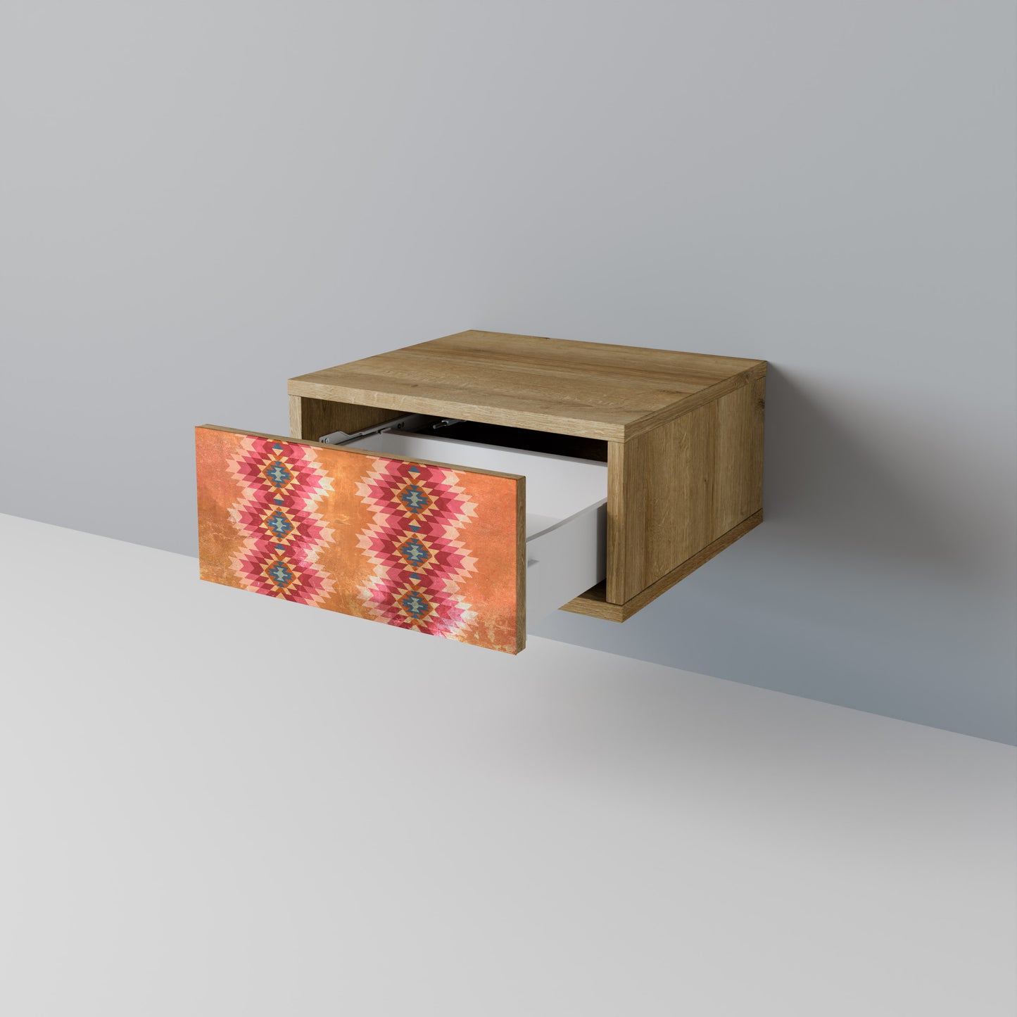 INDIAN FOLK Nightstand in Oak Effect