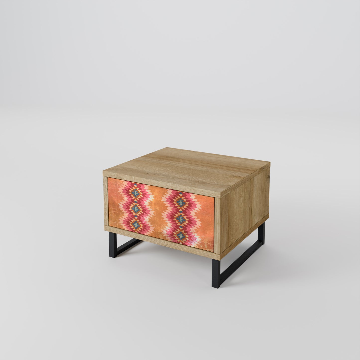 INDIAN FOLK Nightstand in Oak Effect