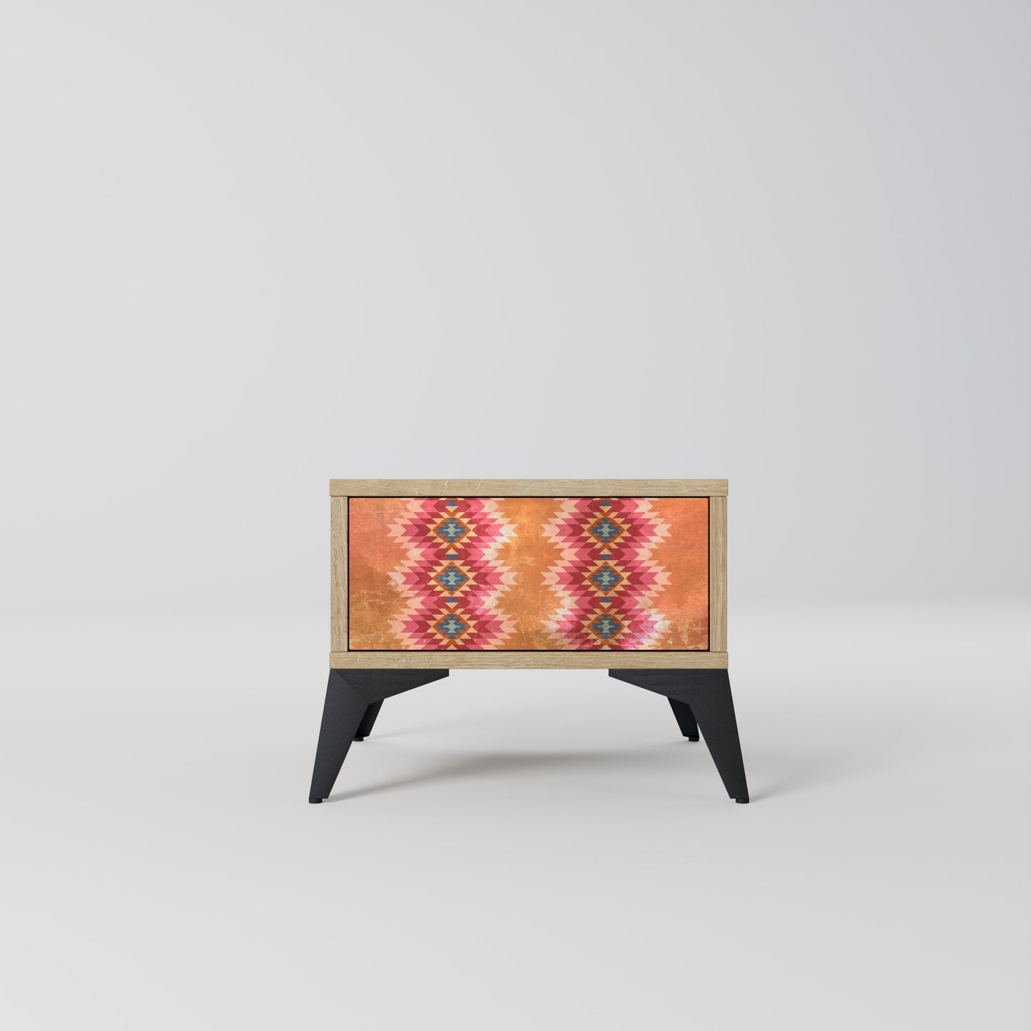 INDIAN FOLK Nightstand in Oak Effect