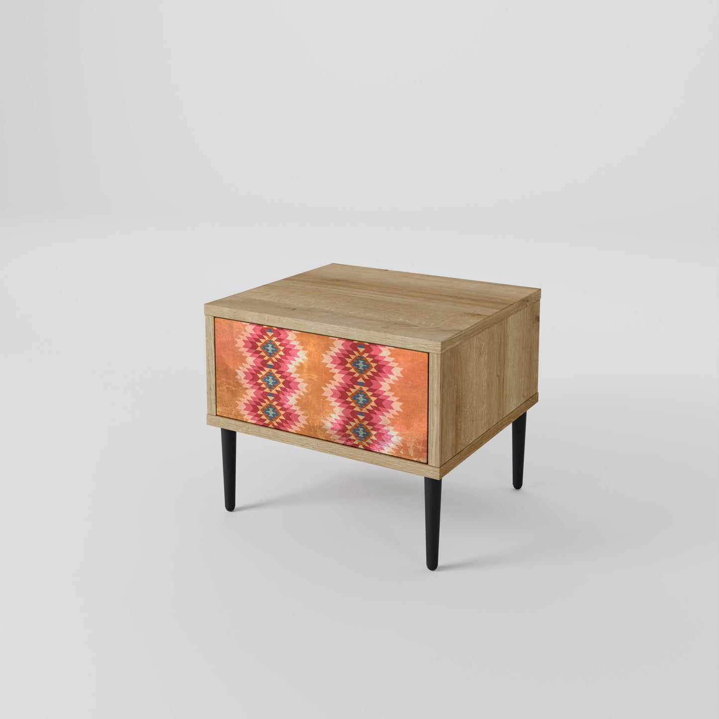 INDIAN FOLK Nightstand in Oak Effect