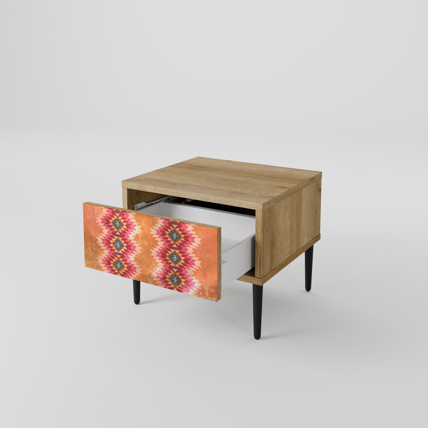INDIAN FOLK Nightstand in Oak Effect